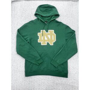 Men's Adidas Green Notre Dame Long Sleeve Pullover Hoodie Sweatshirt Size S